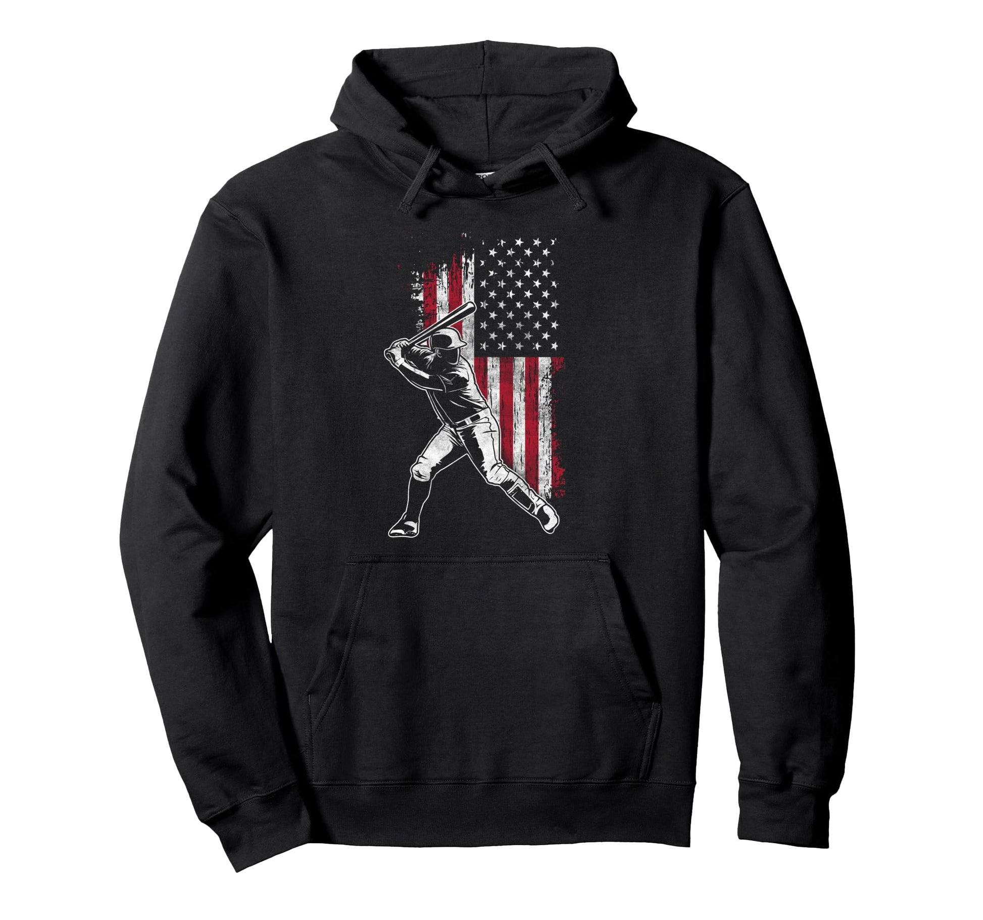 American Flag Baseball Batter Hoodie - Custom Art Print Men Women - T-Shirt, Sweatshirt, Hoodie