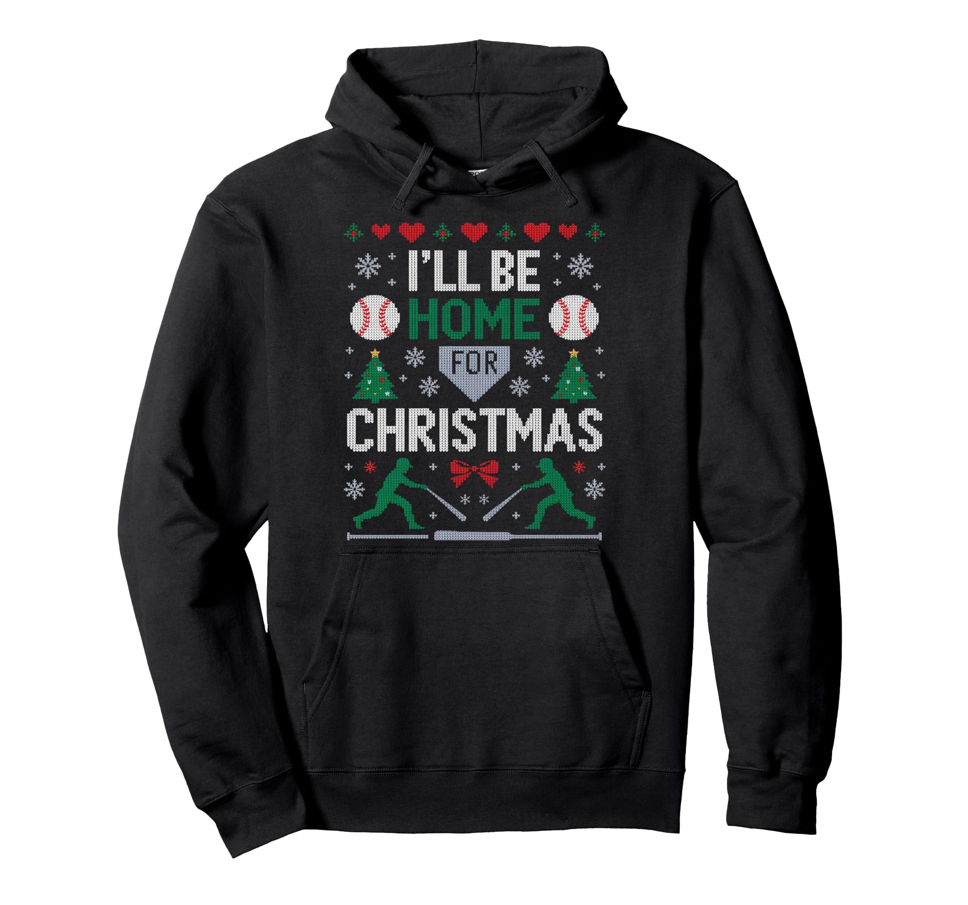Ill Be Home Baseball Hoodie - Novelty Apparel Unisex - T-Shirt, Sweatshirt, Hoodie