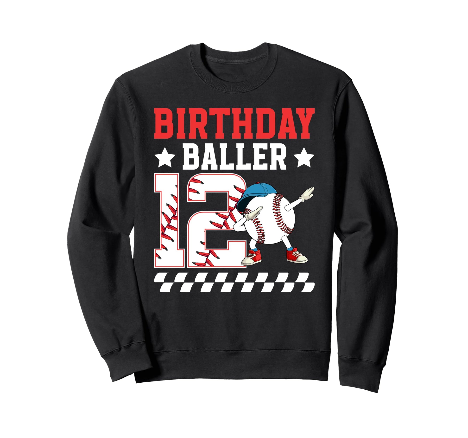 12Th Baseball Birthday Twelve Year Sweatshirt - Custom Art Print Men Women - T-Shirt, Sweatshirt, Hoodie