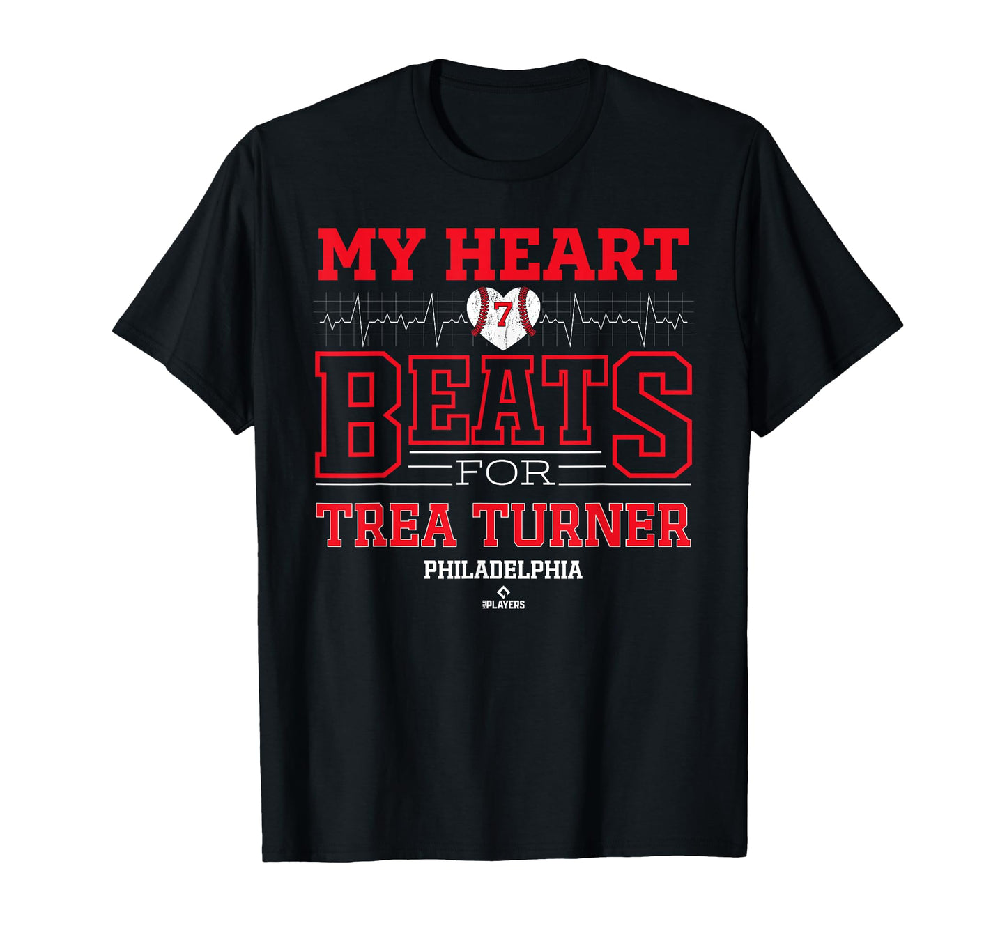 My Heart Beats Trea Turner Philadelphia T-Shirt - Graphic Print for Adults - T-Shirt, Sweatshirt, Hoodie