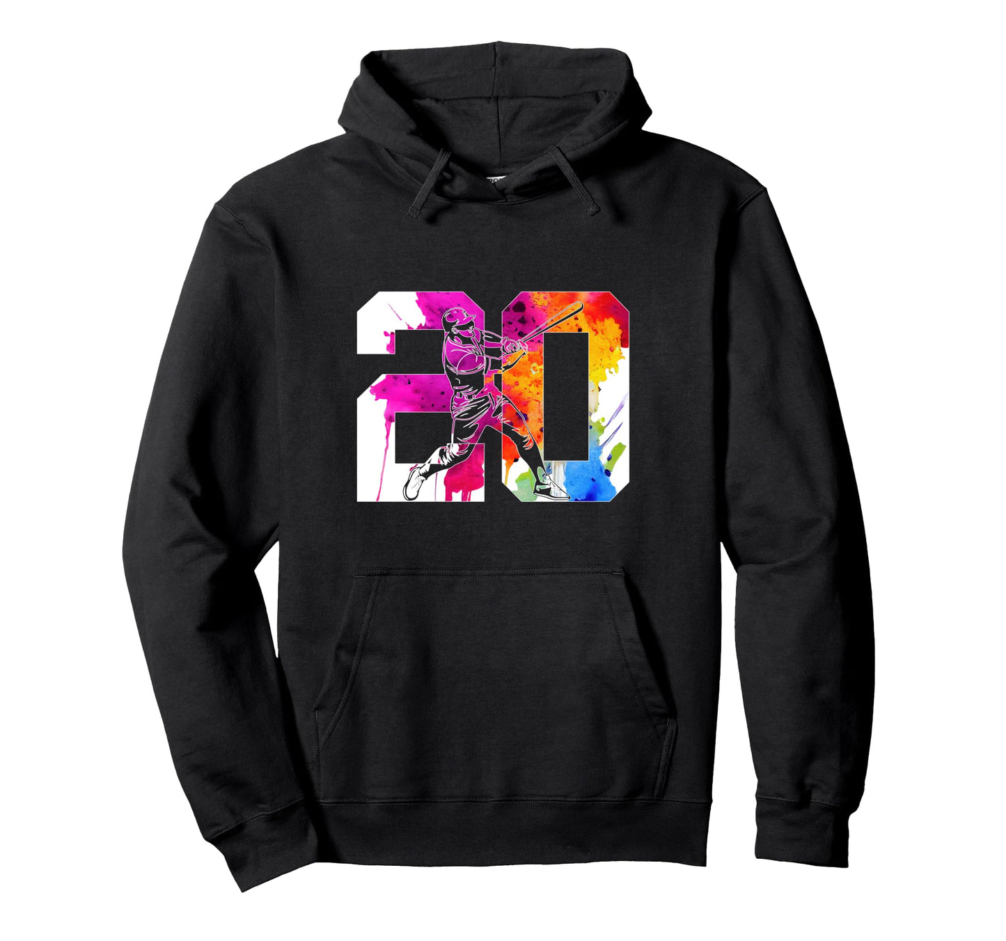 Number 20 Years Baseball 20Th Birthday Hoodie - Trendy Graphic Unisex - T-Shirt, Sweatshirt, Hoodie