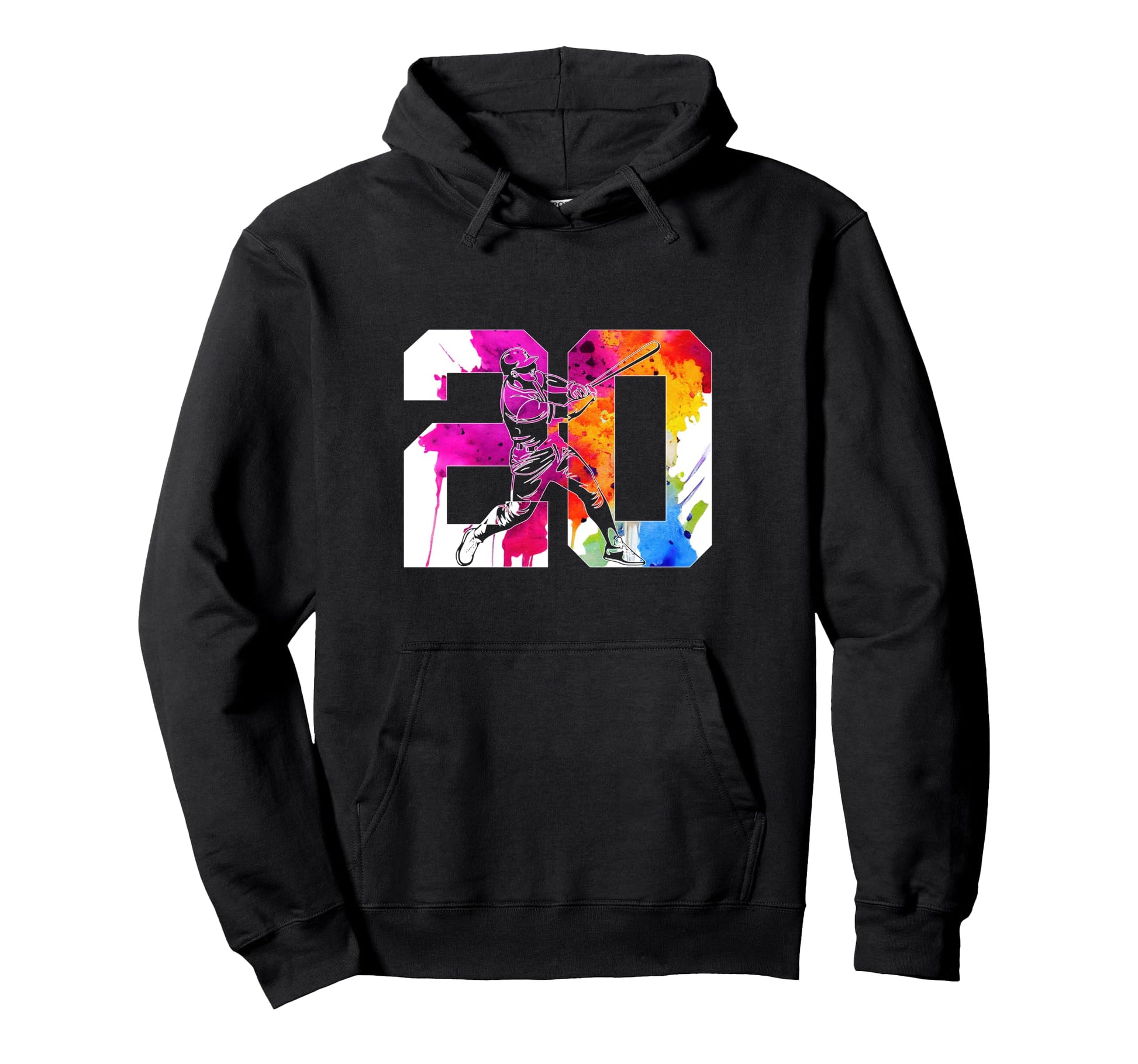Number 20 Years Baseball 20Th Birthday Hoodie - Trendy Graphic Unisex - T-Shirt, Sweatshirt, Hoodie