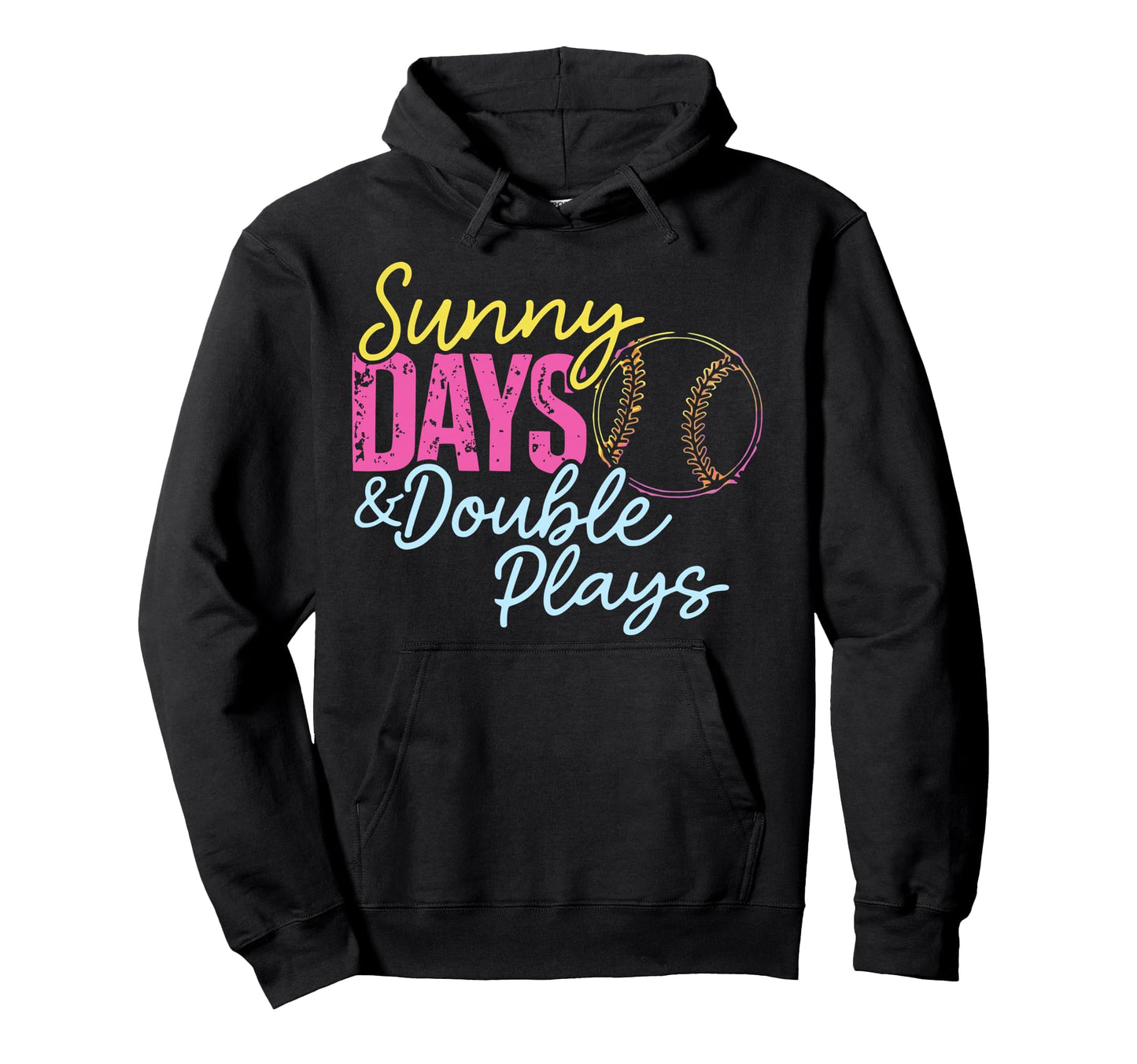 Sunny Days Double Plays Softball Mama Hoodie - Minimalist Print Unisex - T-Shirt, Sweatshirt, Hoodie