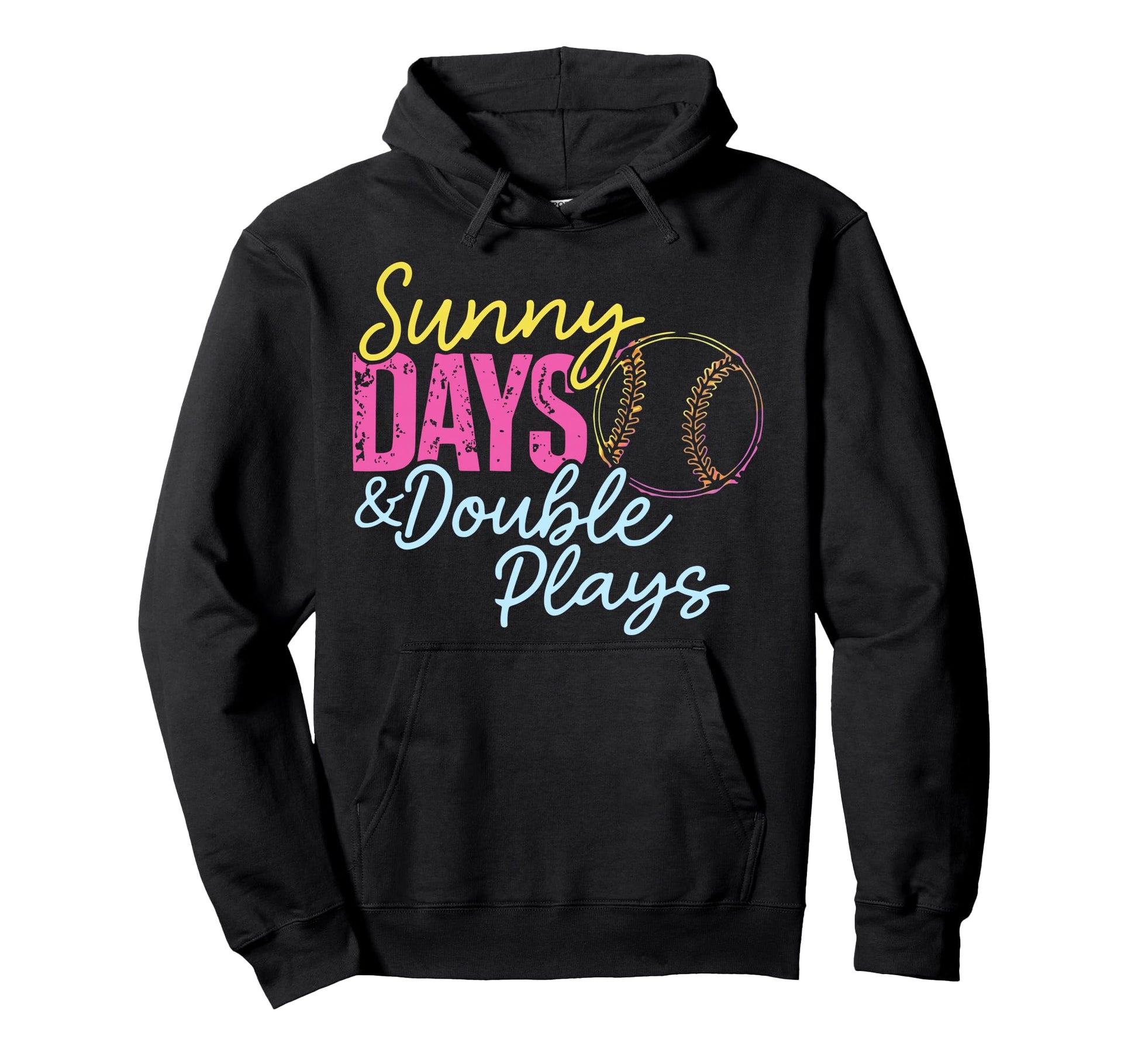 Sunny Days Double Plays Softball Mama Hoodie - Minimalist Print Unisex - T-Shirt, Sweatshirt, Hoodie
