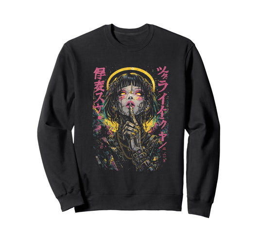 Anime Manga Cyberpunk Robotic Sweatshirt - Fun Novelty Design Unisex - T-Shirt, Sweatshirt, Hoodie