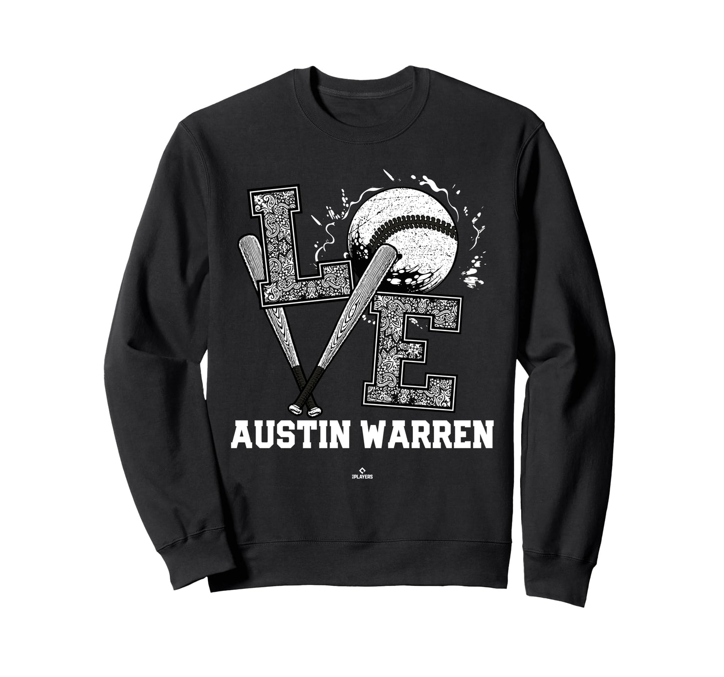 Distressed Baseball Love Austin Warren Sweatshirt - Trendy Graphic Unisex - T-Shirt, Sweatshirt, Hoodie