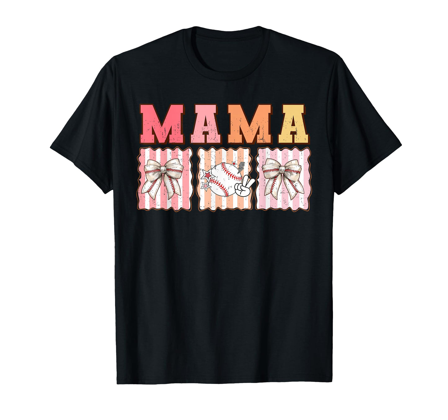 Coquette Bow Game Day Baseball Mama T-Shirt - Custom Art Print for Adults - T-Shirt, Sweatshirt, Hoodie