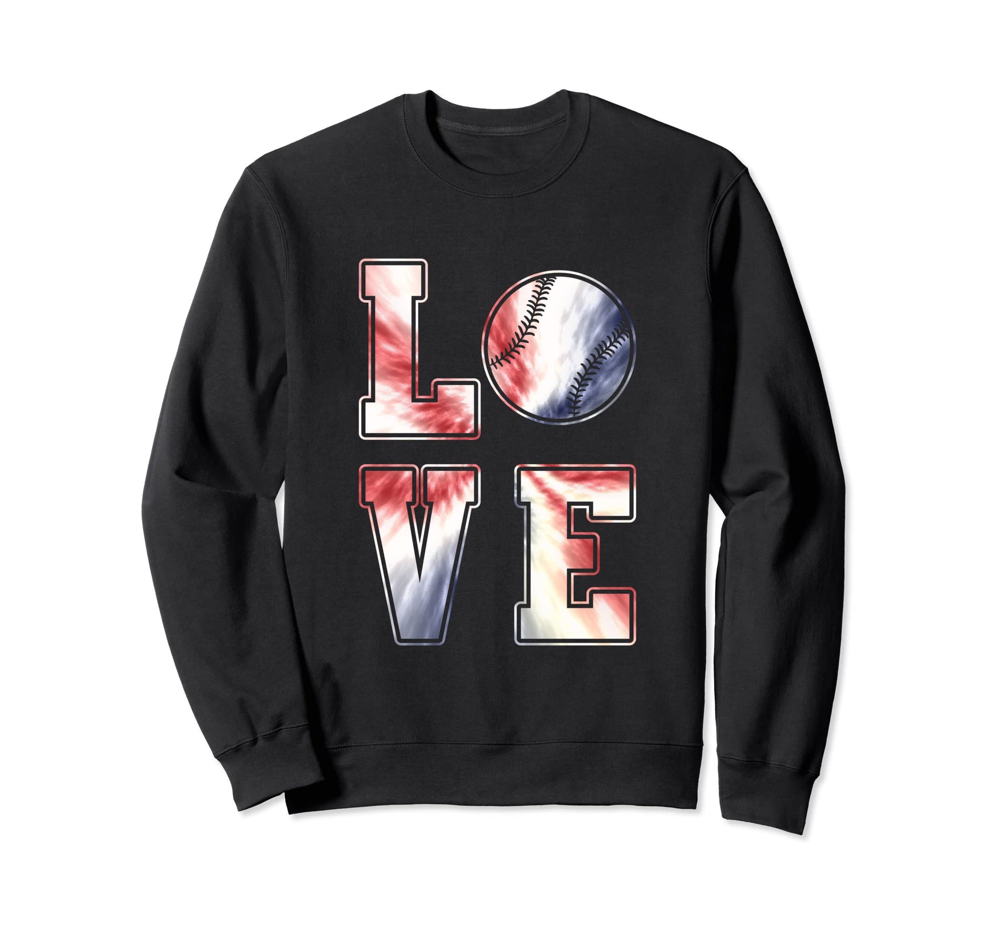 Baseball Tie Dye Love Sweatshirt - Fun Novelty Design for Adults - T-Shirt, Sweatshirt, Hoodie