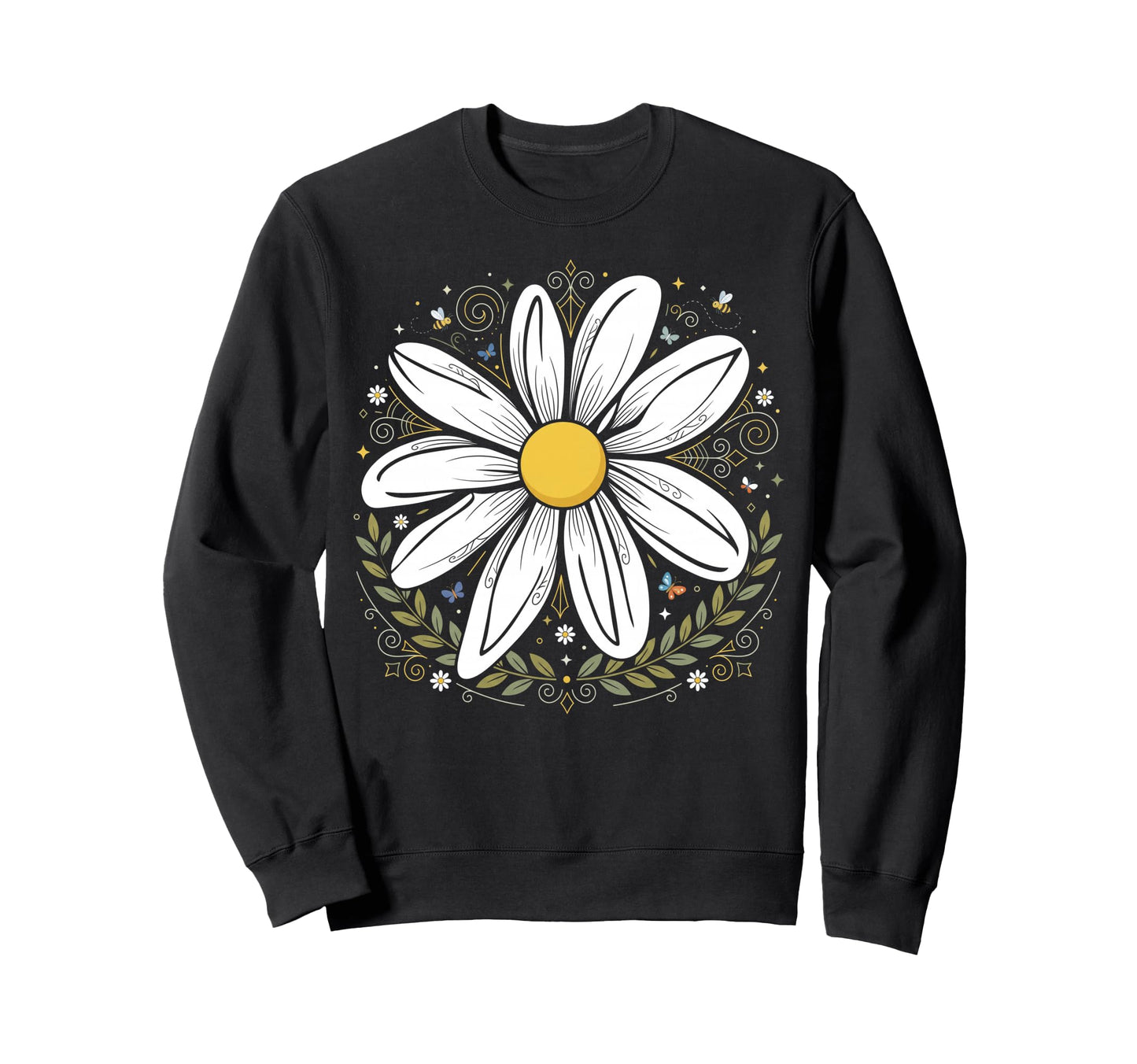 Floral Daisy Summer Flower Womens Sweatshirt - Trendy Graphic Unisex - T-Shirt, Sweatshirt, Hoodie