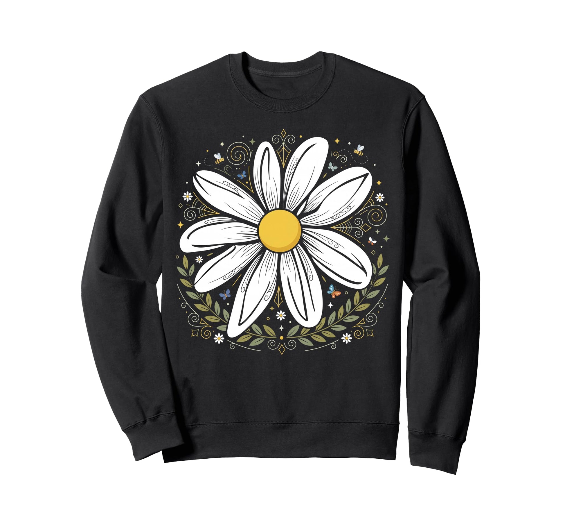 Floral Daisy Summer Flower Womens Sweatshirt - Trendy Graphic Unisex - T-Shirt, Sweatshirt, Hoodie