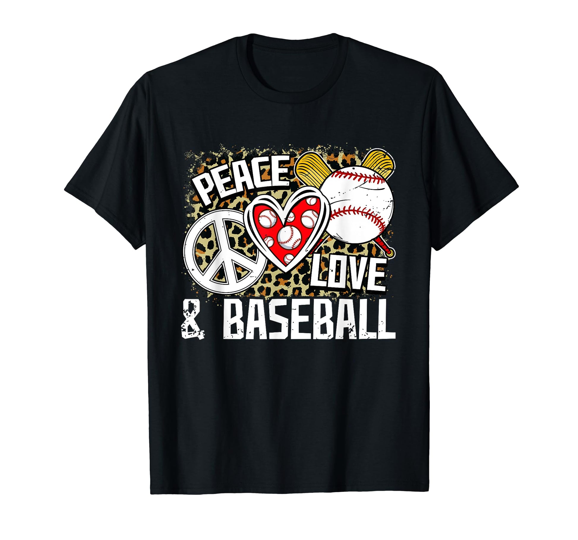 Peace Love Baseball Lover Funny T-Shirt - Minimalist Print for Adults - T-Shirt, Sweatshirt, Hoodie
