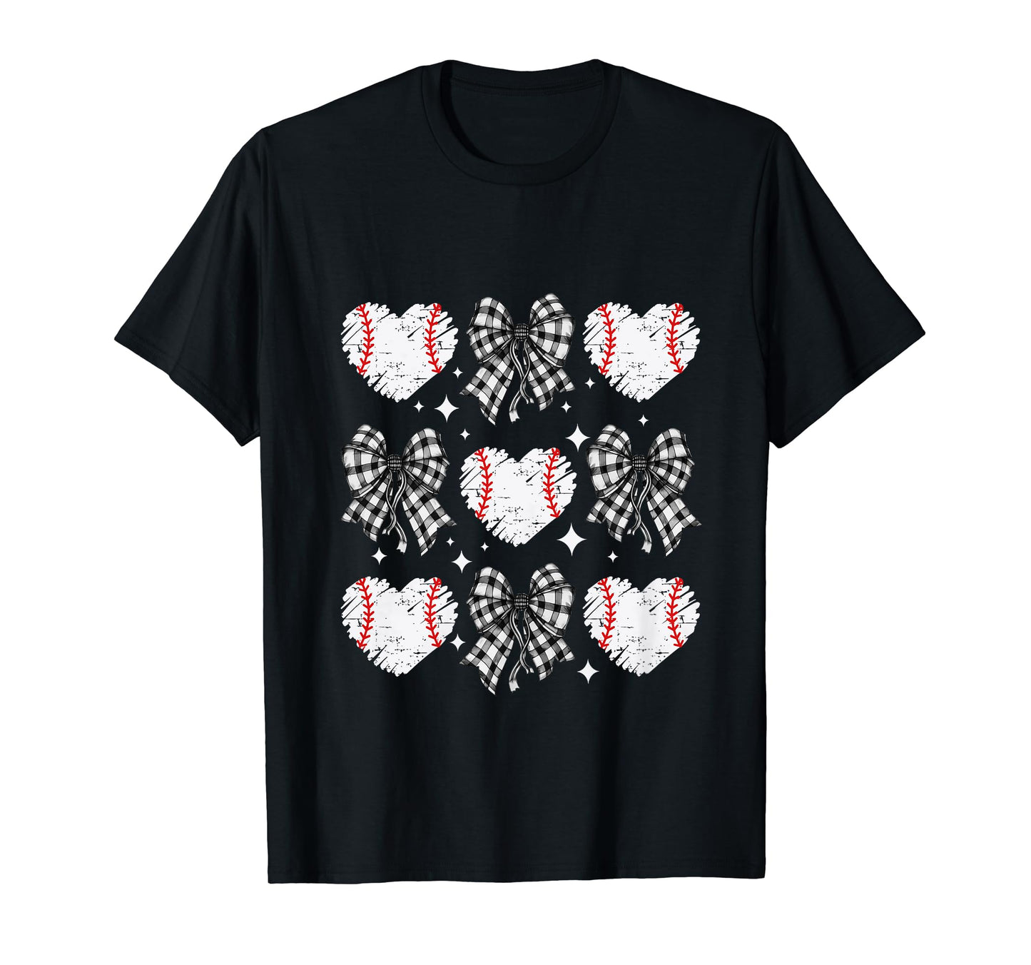 Baseball Coquette Bow Baseball Heart T-Shirt - Novelty Apparel Unisex - T-Shirt, Sweatshirt, Hoodie