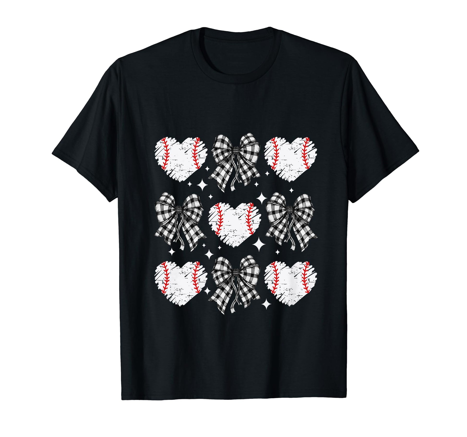 Baseball Coquette Bow Baseball Heart T-Shirt - Novelty Apparel Unisex - T-Shirt, Sweatshirt, Hoodie