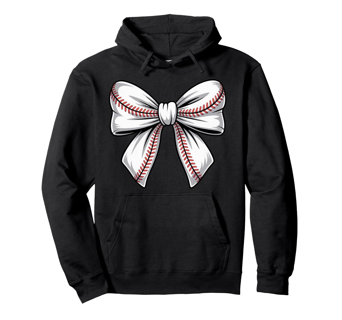Coquette Bow Baseball Game Day Cheer Hoodie - Custom Art Print Men Women - T-Shirt, Sweatshirt, Hoodie