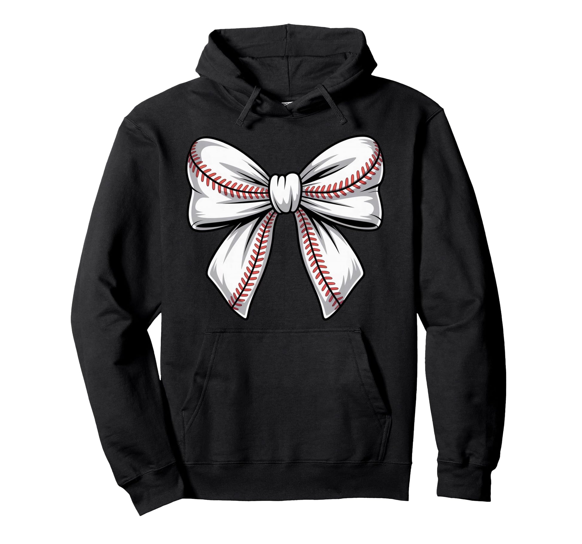 Coquette Bow Baseball Game Day Cheer Hoodie - Custom Art Print Men Women - T-Shirt, Sweatshirt, Hoodie