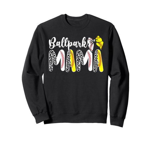 Ballpark Mama Coquette Softball Sweatshirt - Casual Everyday Wear Unisex - T-Shirt, Sweatshirt, Hoodie
