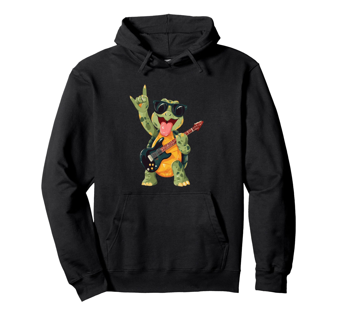 Turtle Rockstar Funny Animal Playful Hoodie - Trendy Graphic Men Women - T-Shirt, Sweatshirt, Hoodie