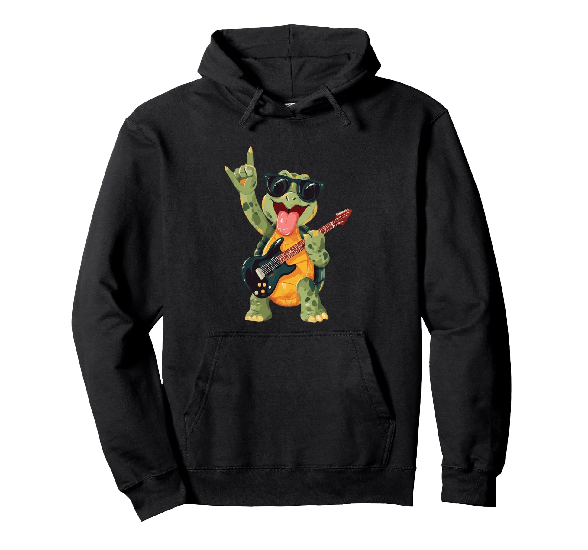 Turtle Rockstar Funny Animal Playful Hoodie - Trendy Graphic Men Women - T-Shirt, Sweatshirt, Hoodie