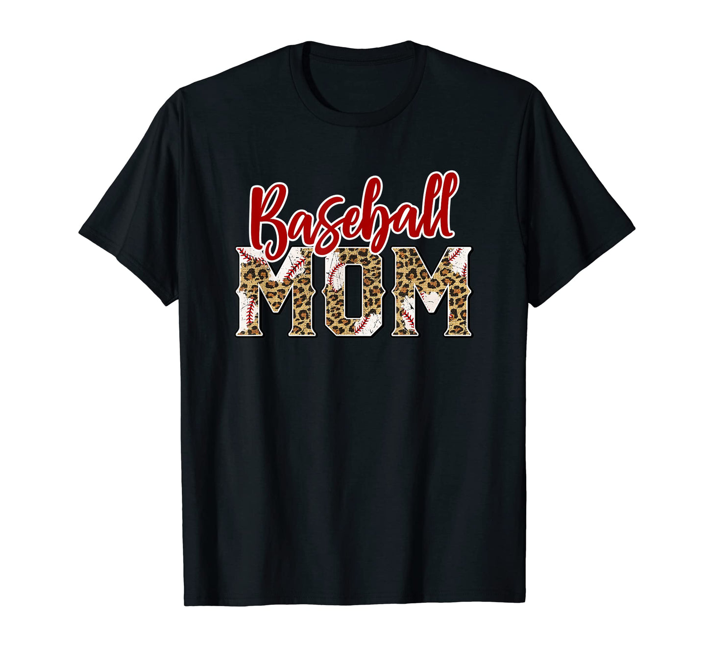Baseball Mom Leopard Cheetah T-Shirt - Aesthetic Graphic for Adults - T-Shirt, Sweatshirt, Hoodie