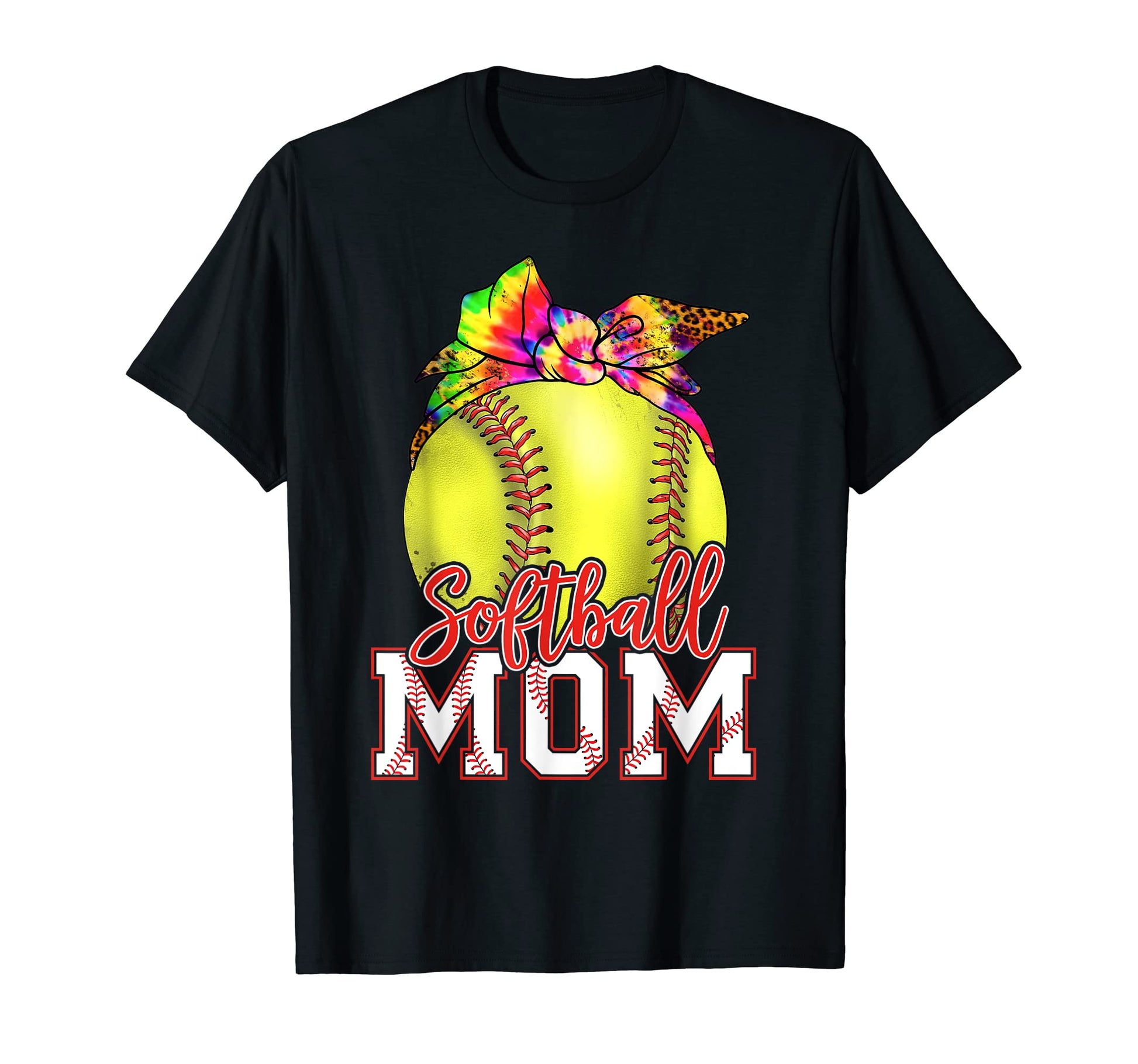 Softball Baseball Mom Leopard T-Shirt - Casual Everyday Wear Men Women - T-Shirt, Sweatshirt, Hoodie
