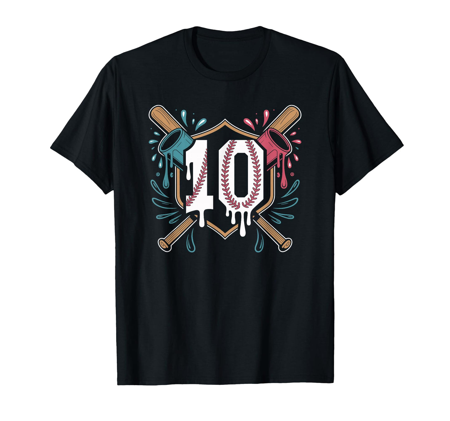 Baseball Birthday Turns 10 Ready Home T-Shirt - Minimalist Print Men Women - T-Shirt, Sweatshirt, Hoodie