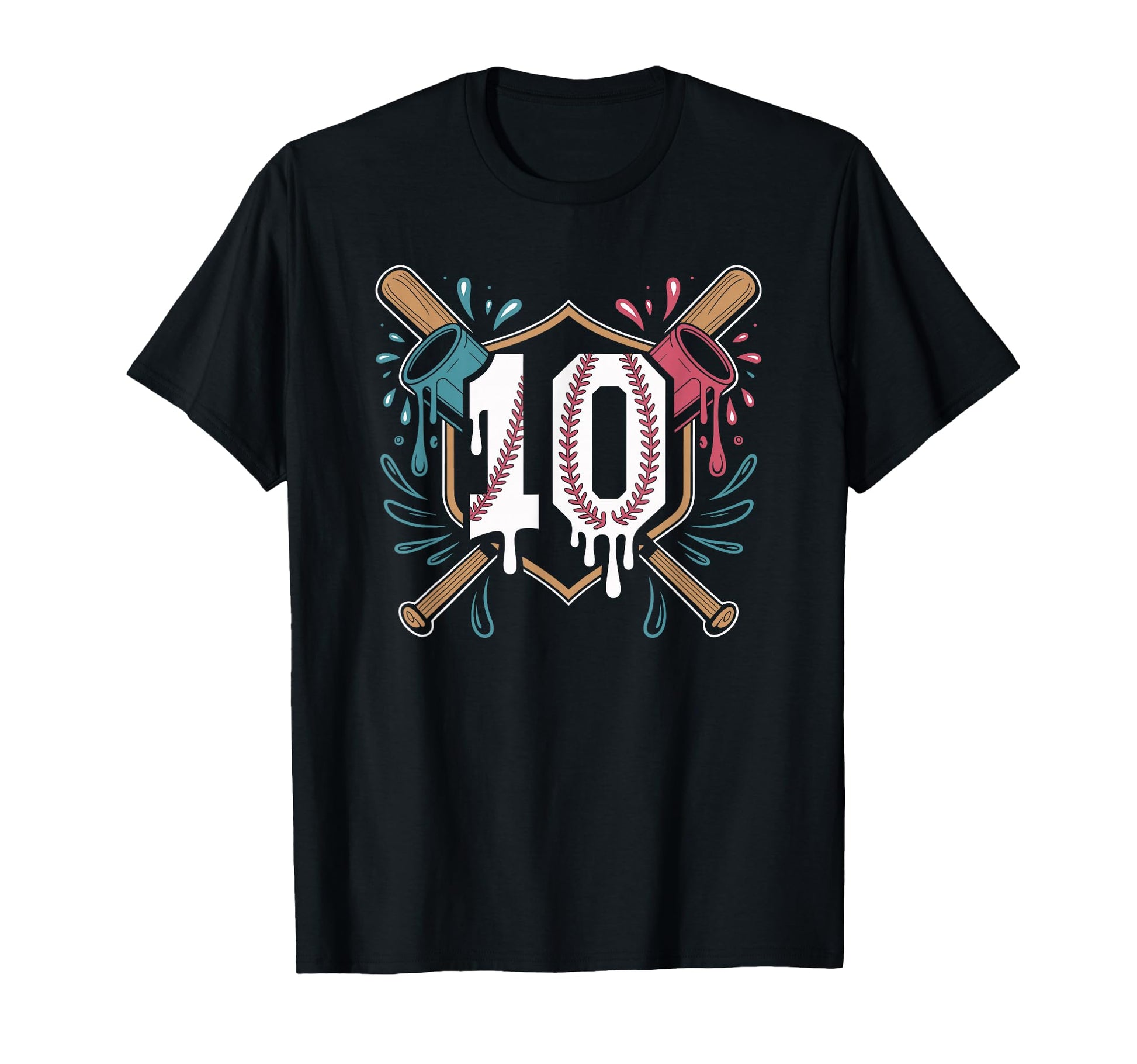 Baseball Birthday Turns 10 Ready Home T-Shirt - Minimalist Print Men Women - T-Shirt, Sweatshirt, Hoodie