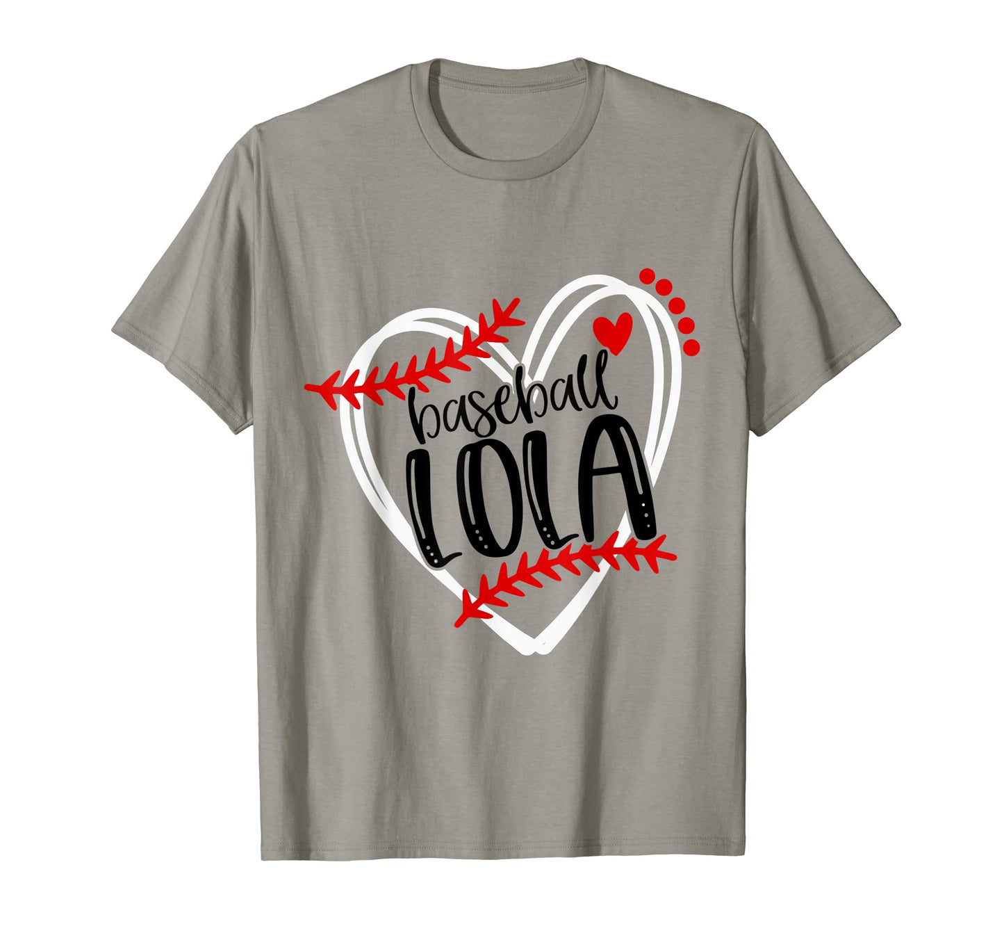 Baseball Lola Distressed Heart Laces T-Shirt - Novelty Apparel Men Women - T-Shirt, Sweatshirt, Hoodie