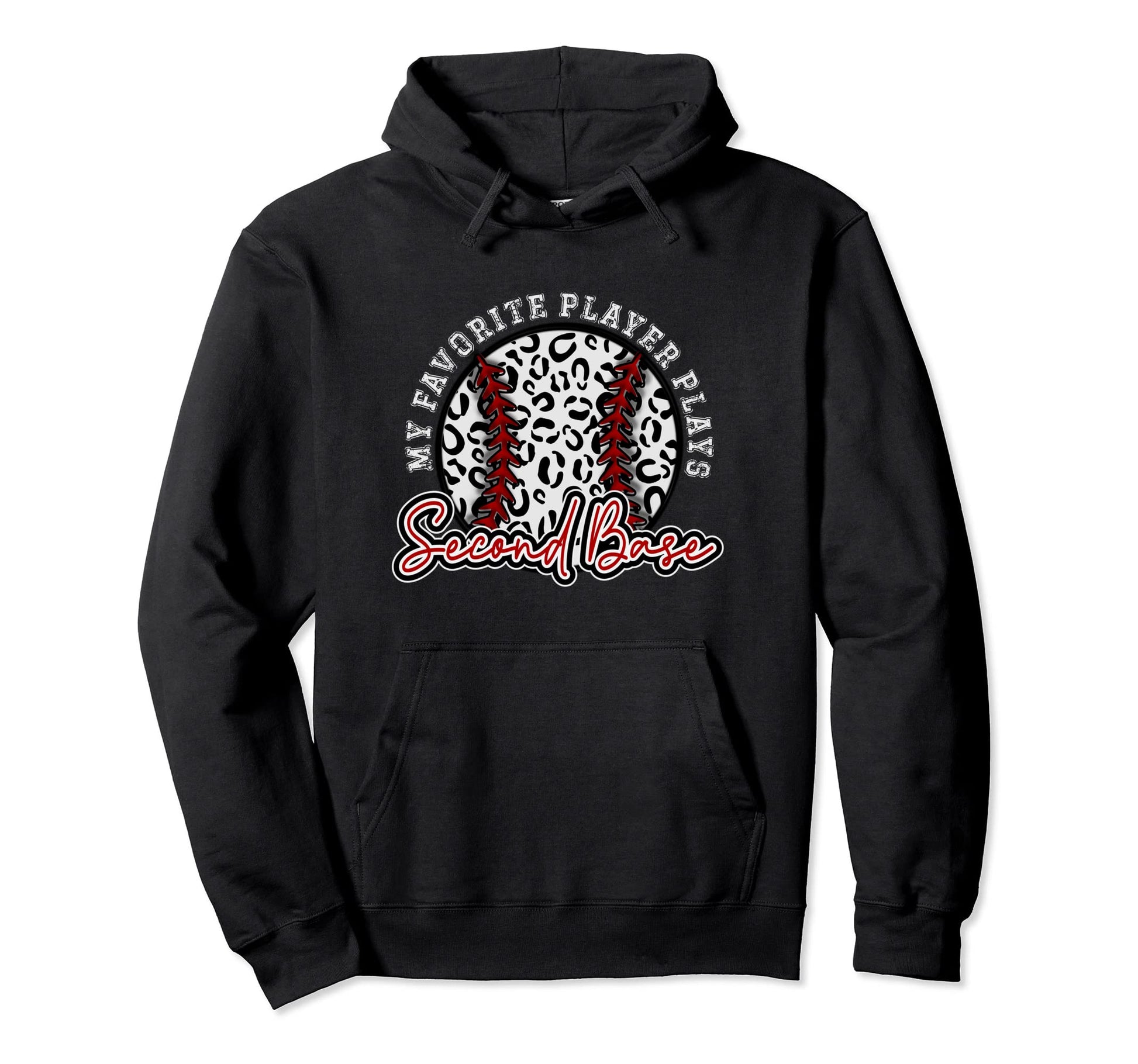 Leopard Cheetah Baseball 2Nd Base Hoodie - Fun Novelty Design Unisex - T-Shirt, Sweatshirt, Hoodie