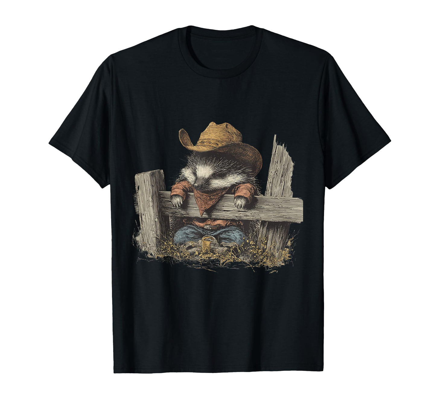 Hedgehog Cowboy Rodeo Cowgirl T-Shirt - Casual Everyday Wear for Adults - T-Shirt, Sweatshirt, Hoodie