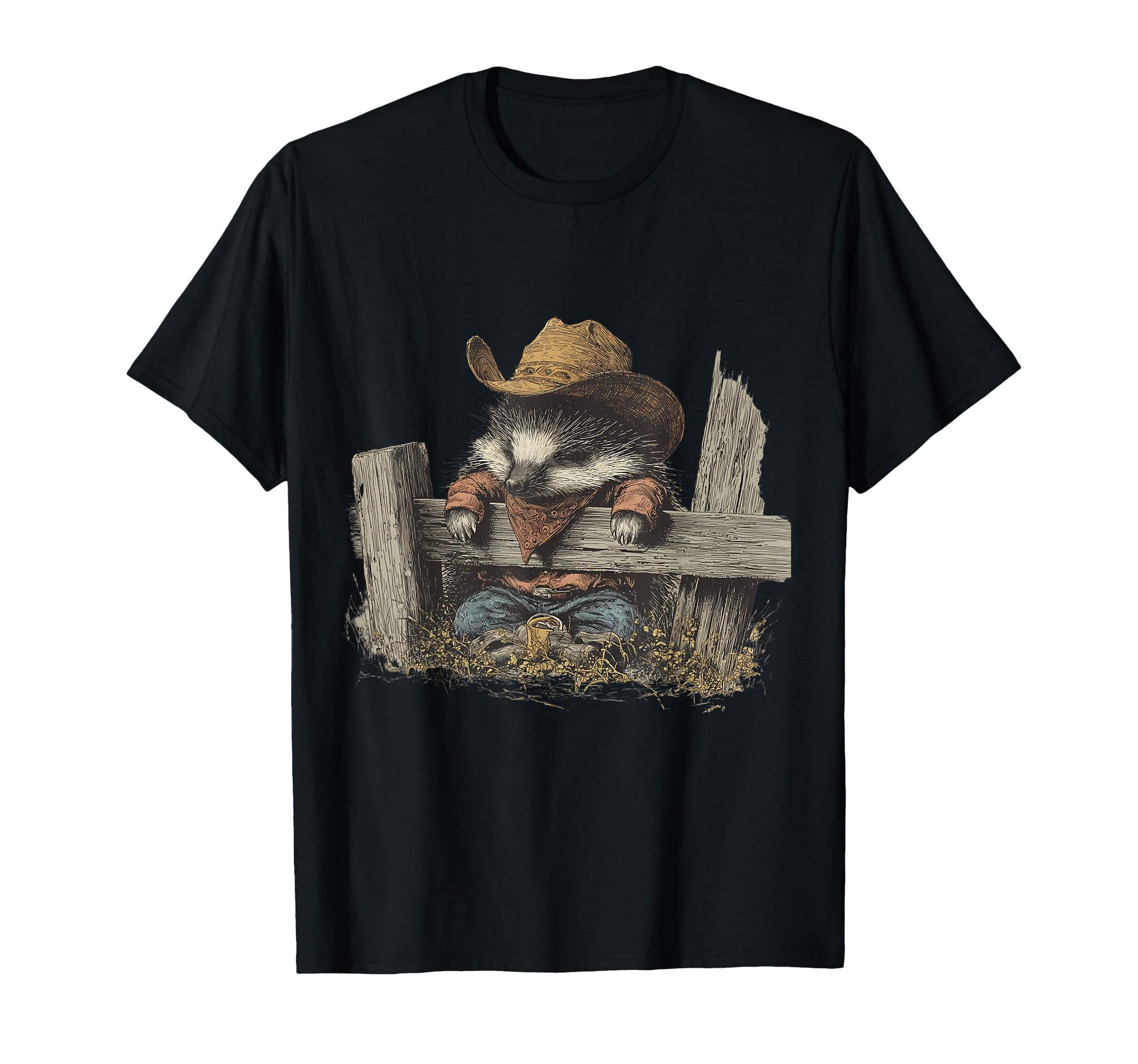 Hedgehog Cowboy Rodeo Cowgirl T-Shirt - Casual Everyday Wear for Adults - T-Shirt, Sweatshirt, Hoodie