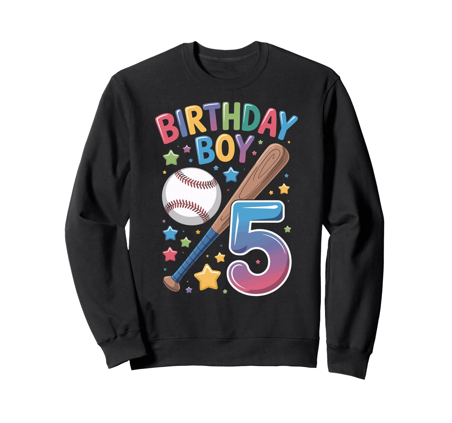 Birthday 5Th Birthday Baseball Sweatshirt - Aesthetic Graphic for Adults - T-Shirt, Sweatshirt, Hoodie