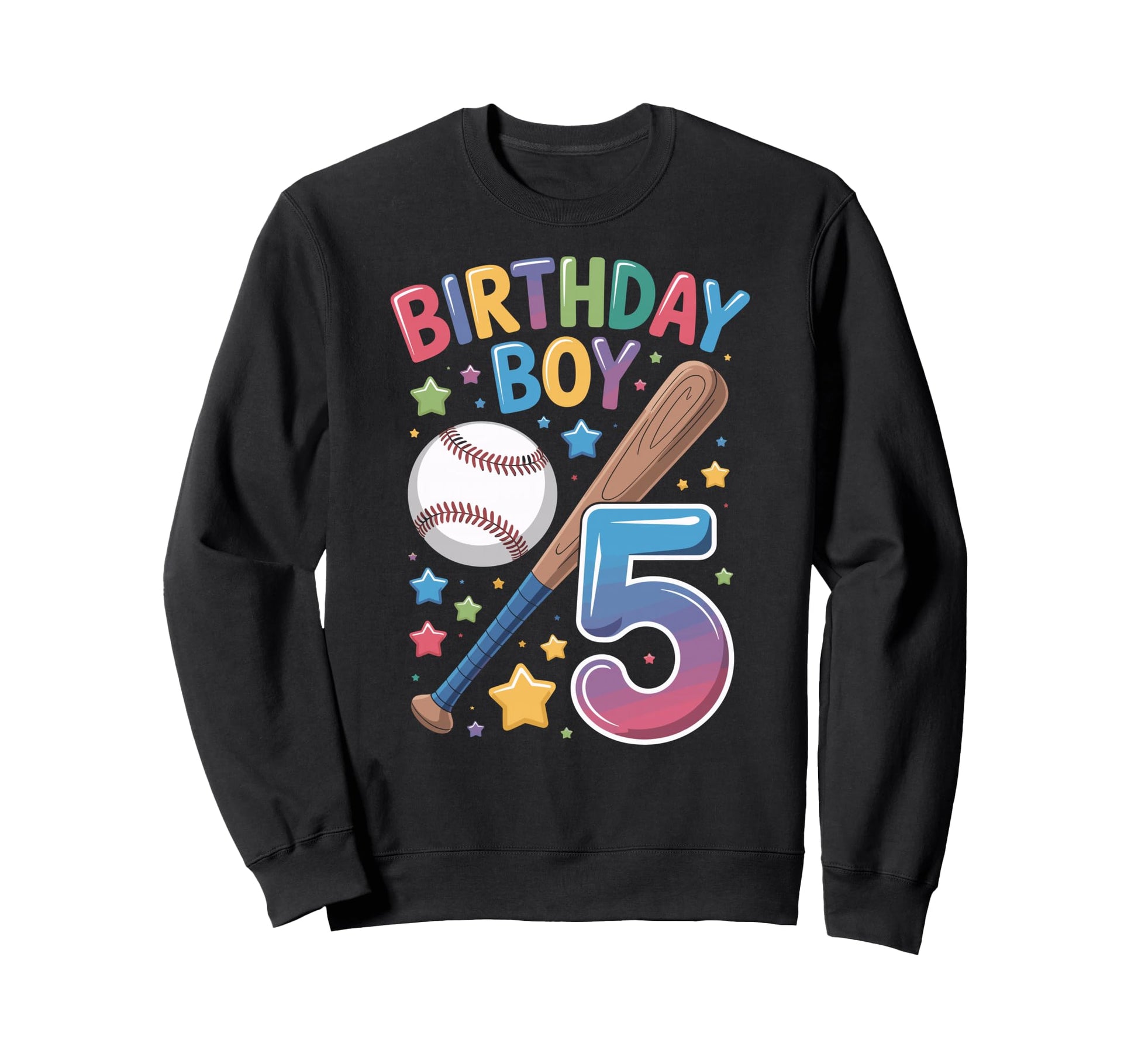 Birthday 5Th Birthday Baseball Sweatshirt - Aesthetic Graphic for Adults - T-Shirt, Sweatshirt, Hoodie