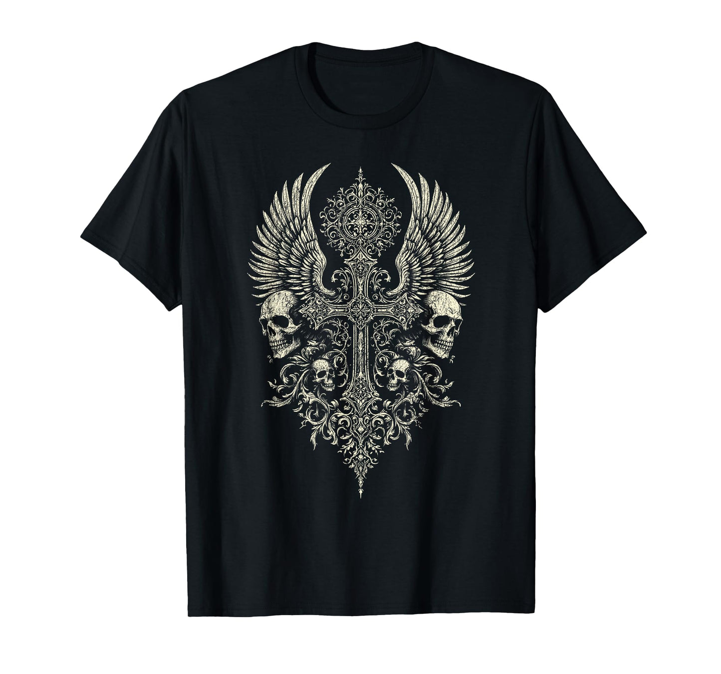 Gothic Cross Grunge Core Emo Aesthetic Y2K T-Shirt - Unique Graphic Unisex - T-Shirt, Sweatshirt, Hoodie