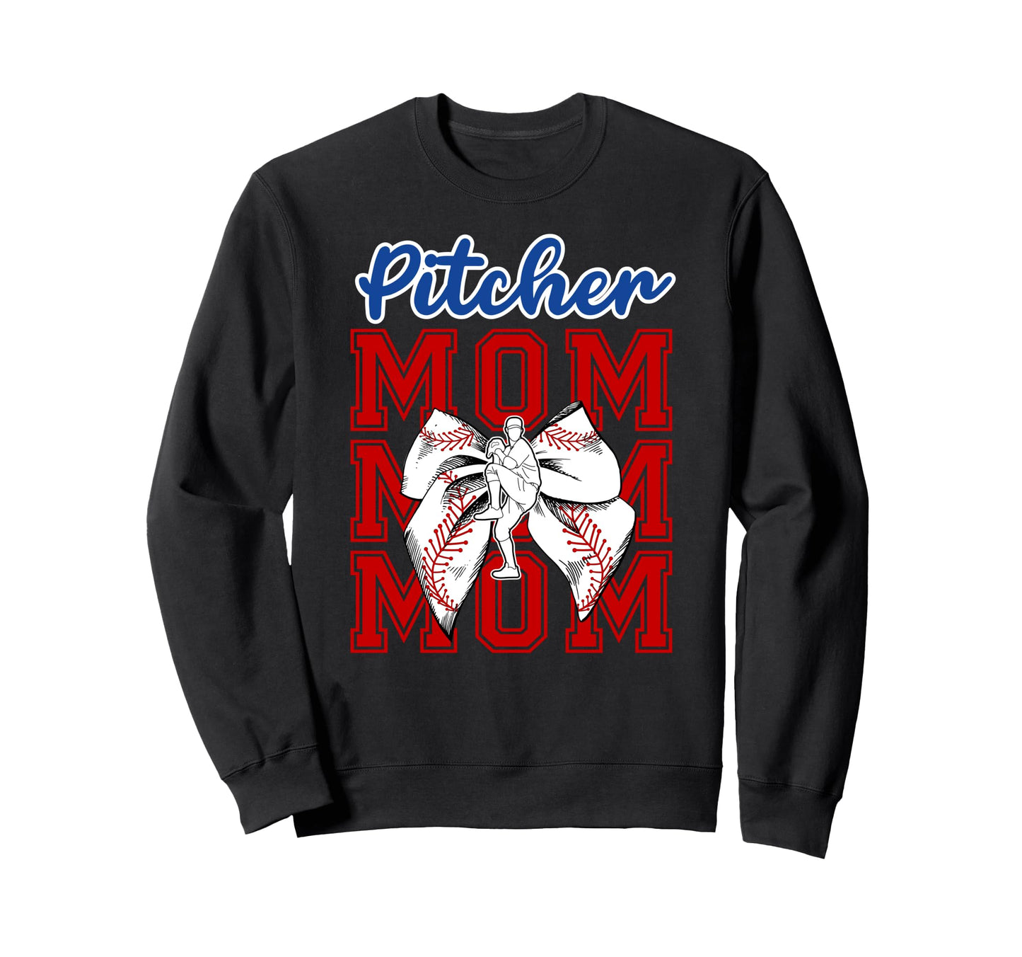 Baseball Pitcher Mom Coquette Baseball Sweatshirt - Trendy Graphic Unisex - T-Shirt, Sweatshirt, Hoodie