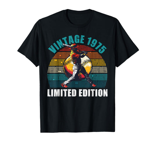 51 Yrs Old 1975 Baseball Player 51St T-Shirt - Novelty Apparel for Adults - T-Shirt, Sweatshirt, Hoodie