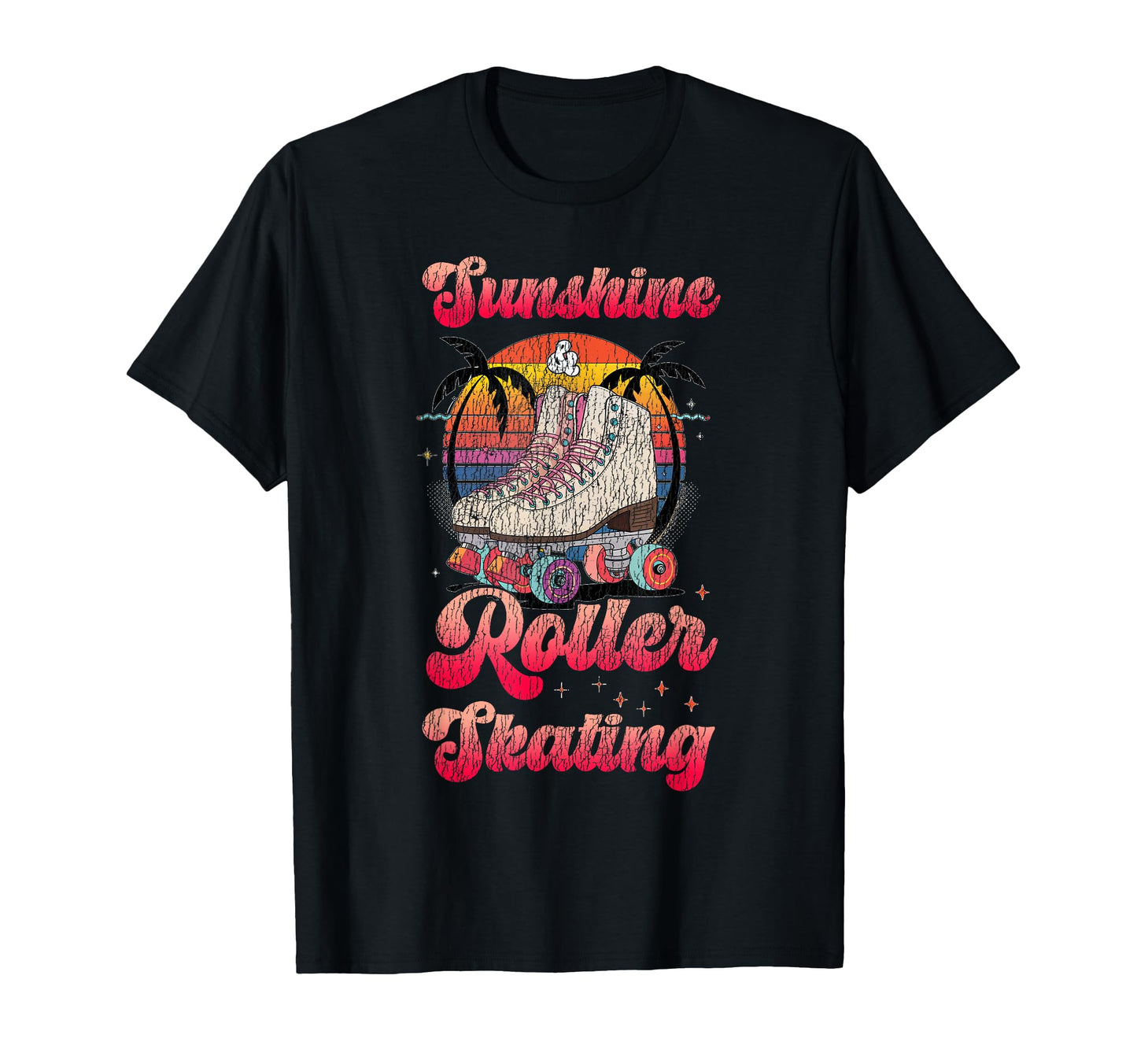 Roller Skating Skate 1970S Sunshine T-Shirt - Casual Everyday Wear Unisex - T-Shirt, Sweatshirt, Hoodie