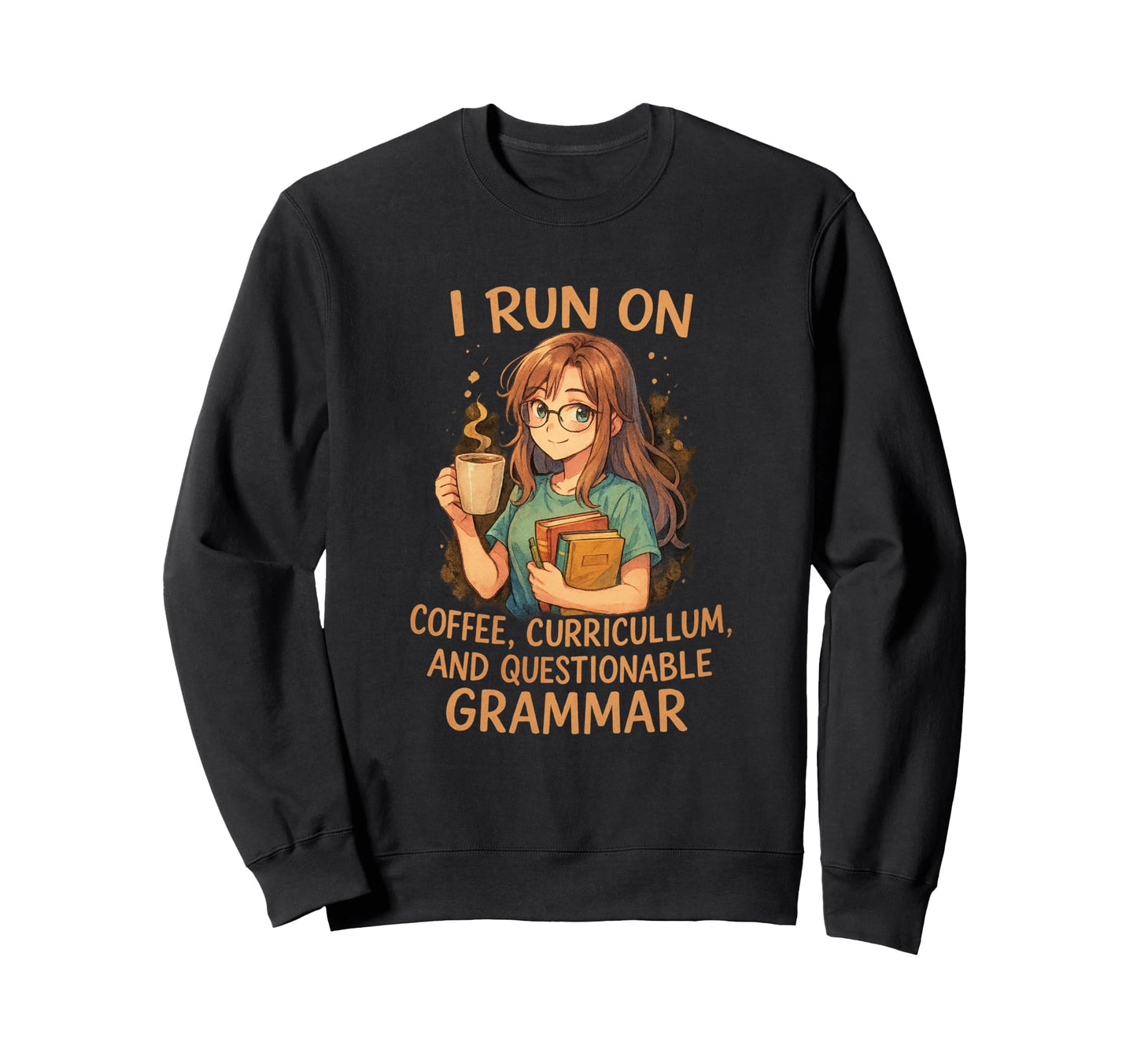 I Run Coffee Curriculum And Sweatshirt - Custom Art Print Men Women - T-Shirt, Sweatshirt, Hoodie