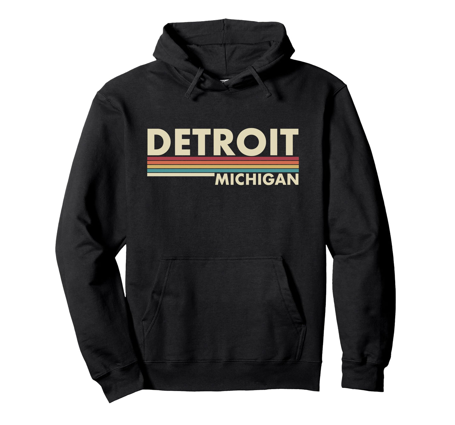 Detroit Michigan Stripes Hoodie - Novelty Apparel Unisex - T-Shirt, Sweatshirt, Hoodie