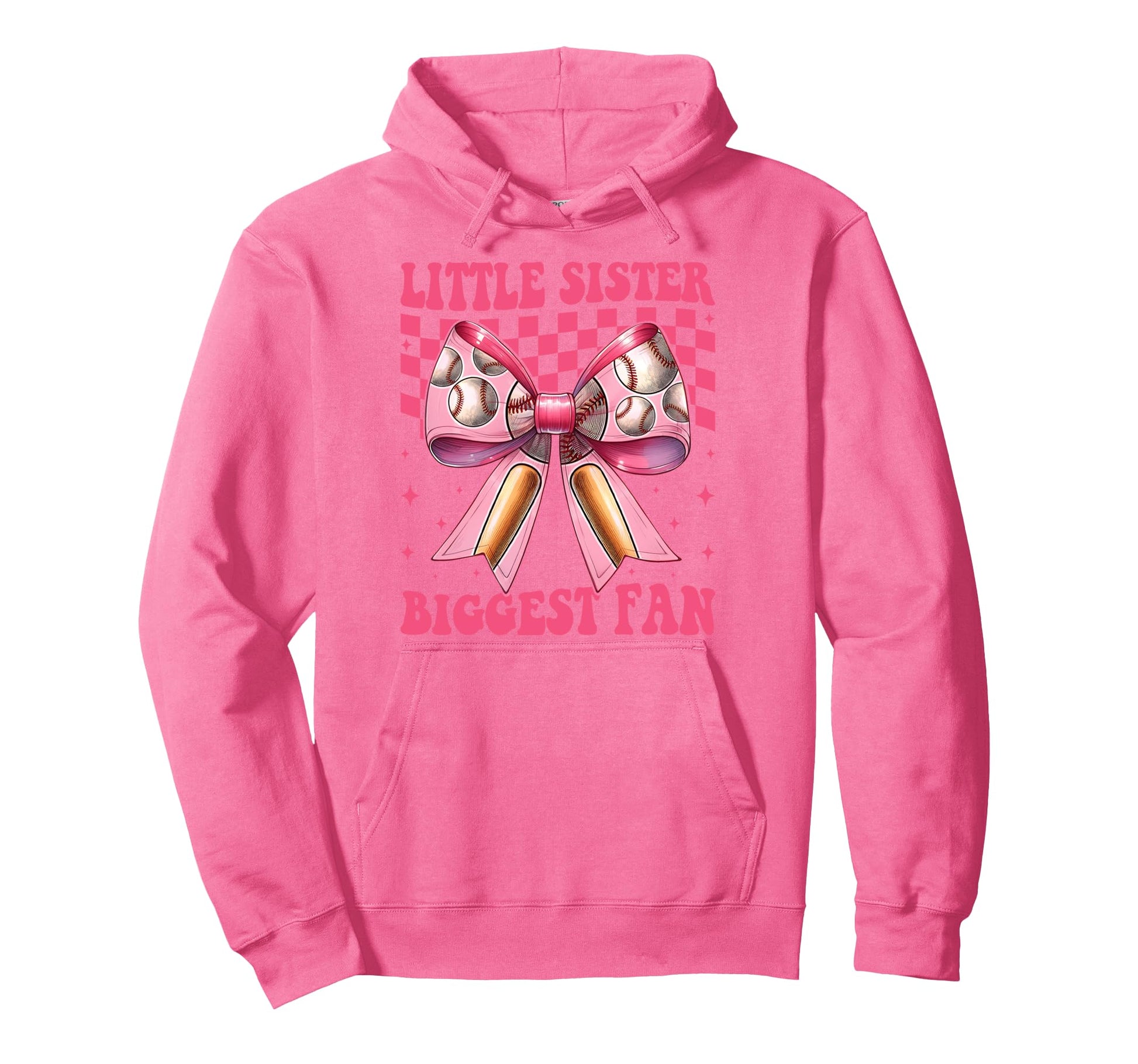 Baseball Sister Coquette Bow Little Hoodie - Trendy Graphic Men Women - T-Shirt, Sweatshirt, Hoodie