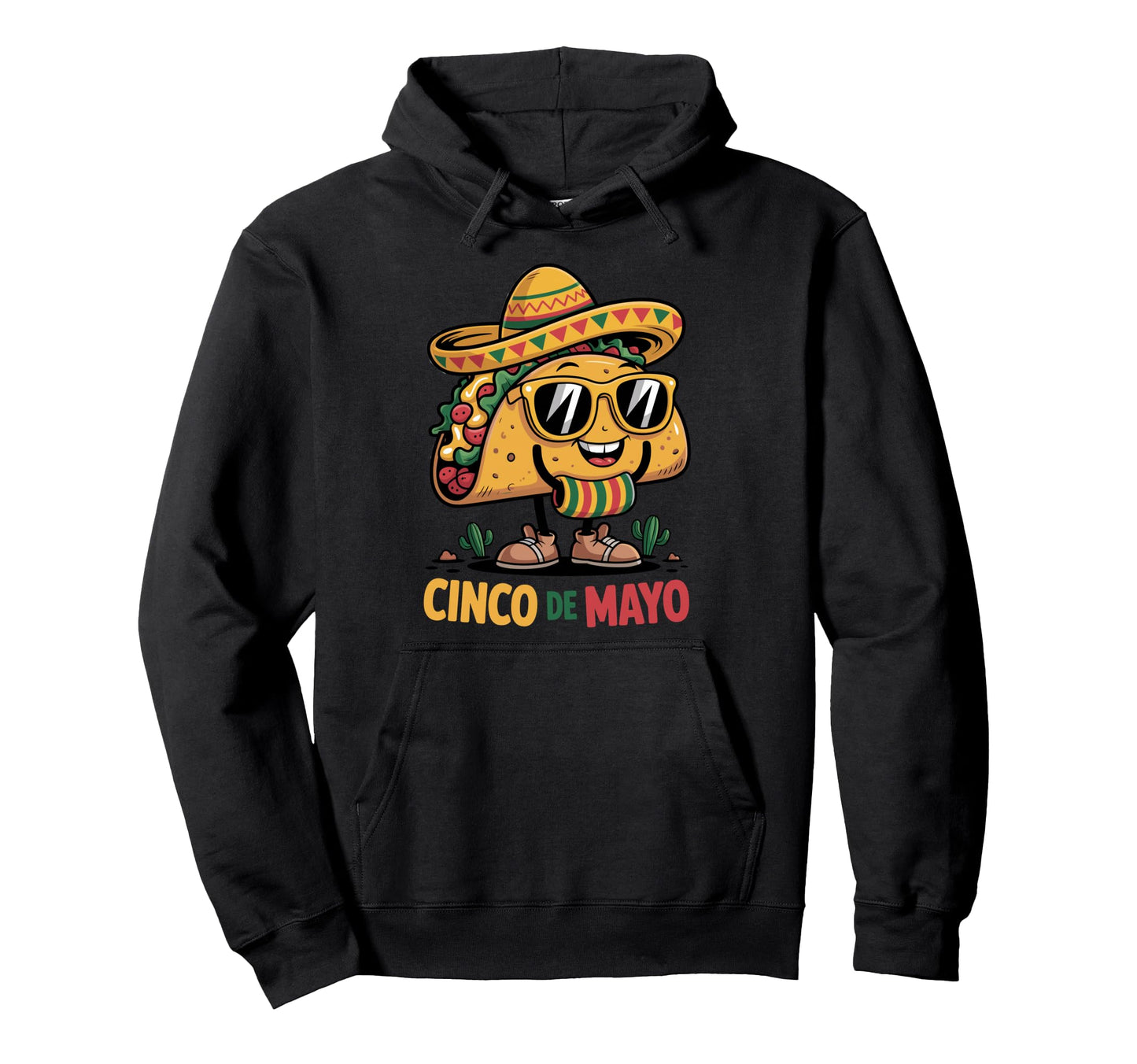 Cinco De Mayo Taco Fiesta Sombrero Hoodie - Aesthetic Graphic Men Women - T-Shirt, Sweatshirt, Hoodie