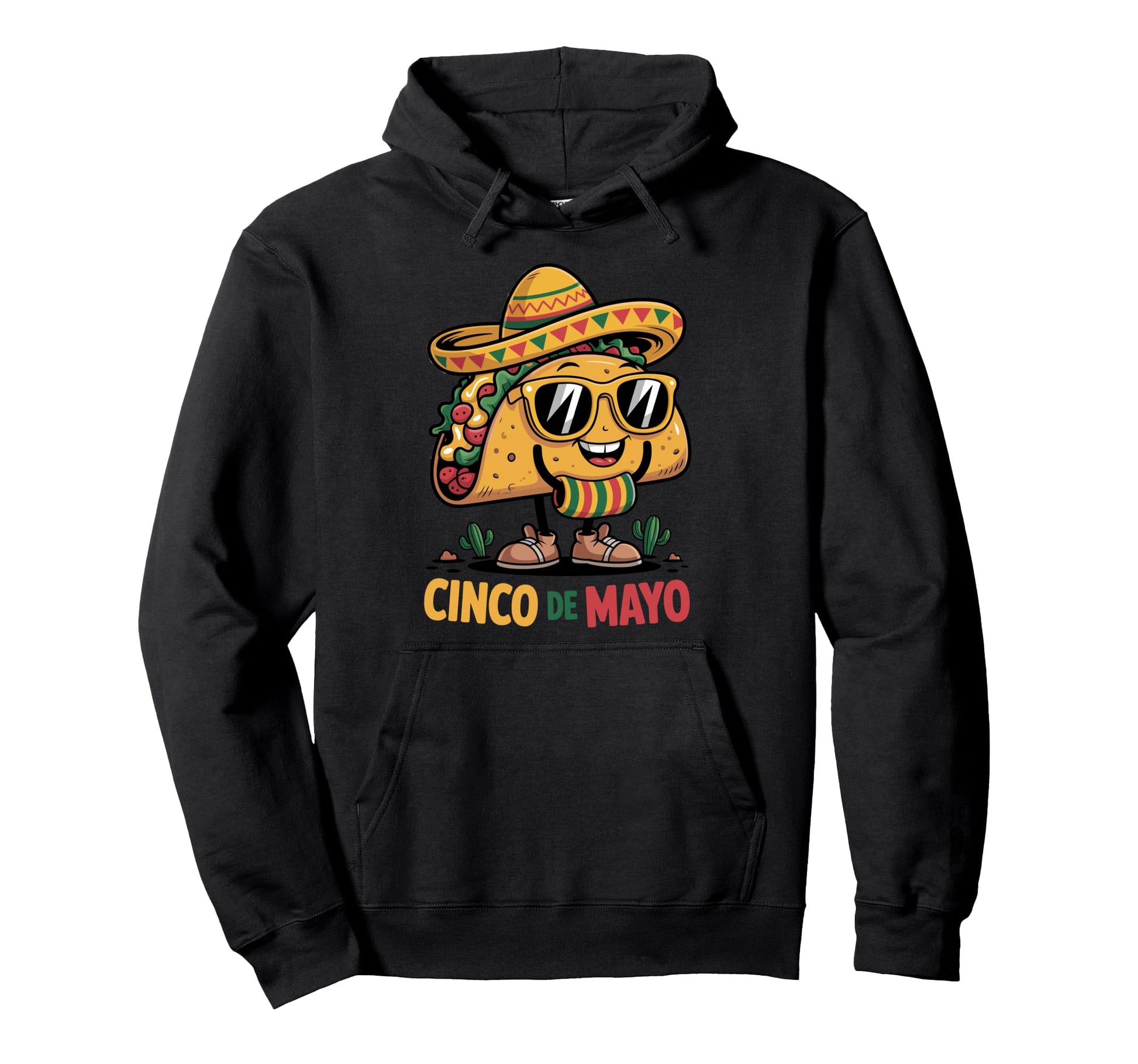 Cinco De Mayo Taco Fiesta Sombrero Hoodie - Aesthetic Graphic Men Women - T-Shirt, Sweatshirt, Hoodie