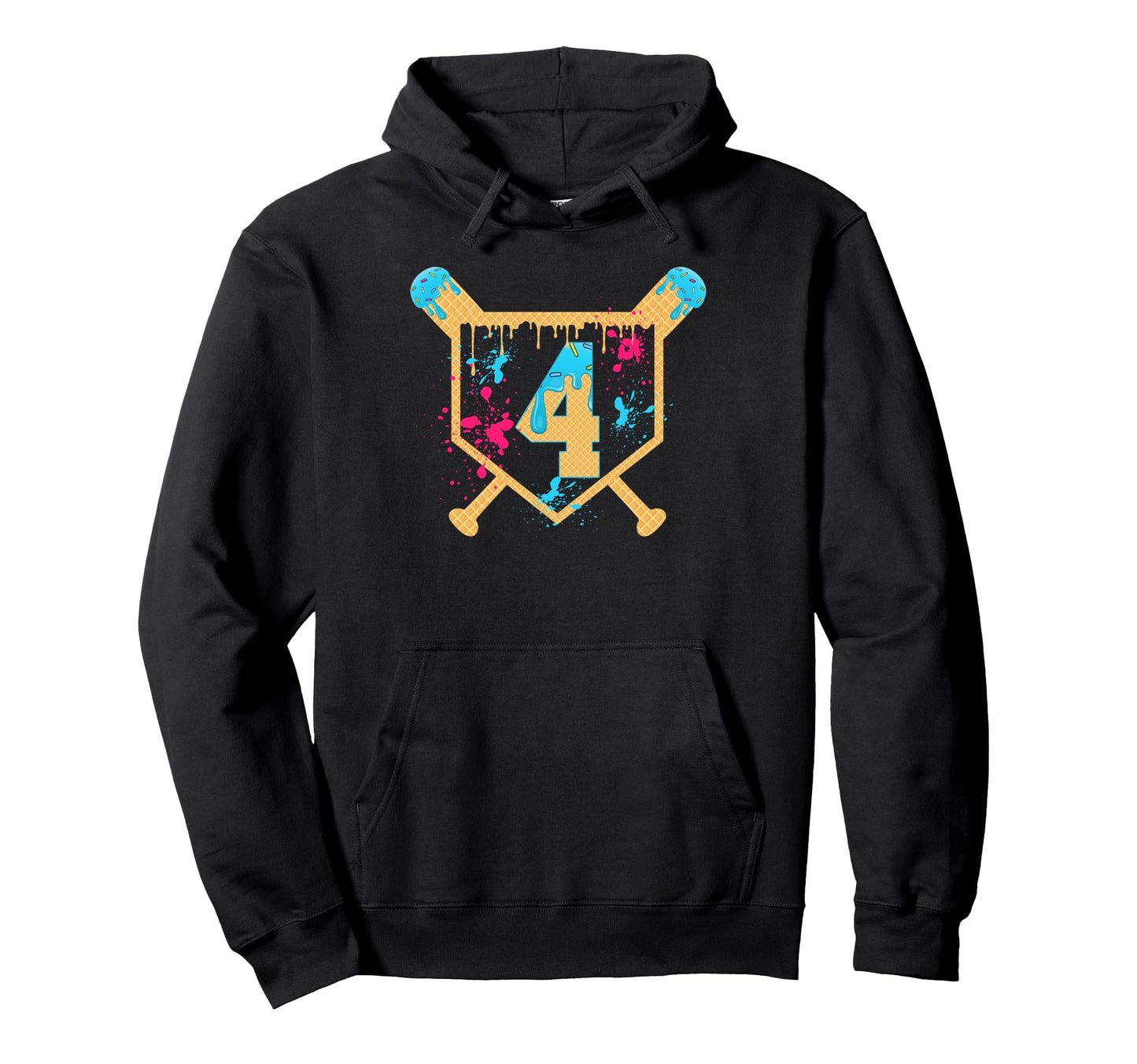 4 Years Old 4Th Birthday Baseball Ice Hoodie - Streetwear Style Men Women - T-Shirt, Sweatshirt, Hoodie
