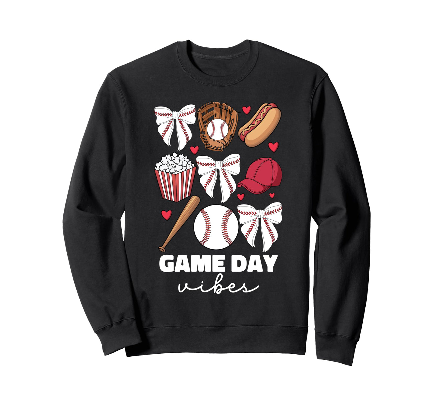 Game Day Vibes Coquette Bow Baseball Sweatshirt - Trendy Graphic Men Women - T-Shirt, Sweatshirt, Hoodie