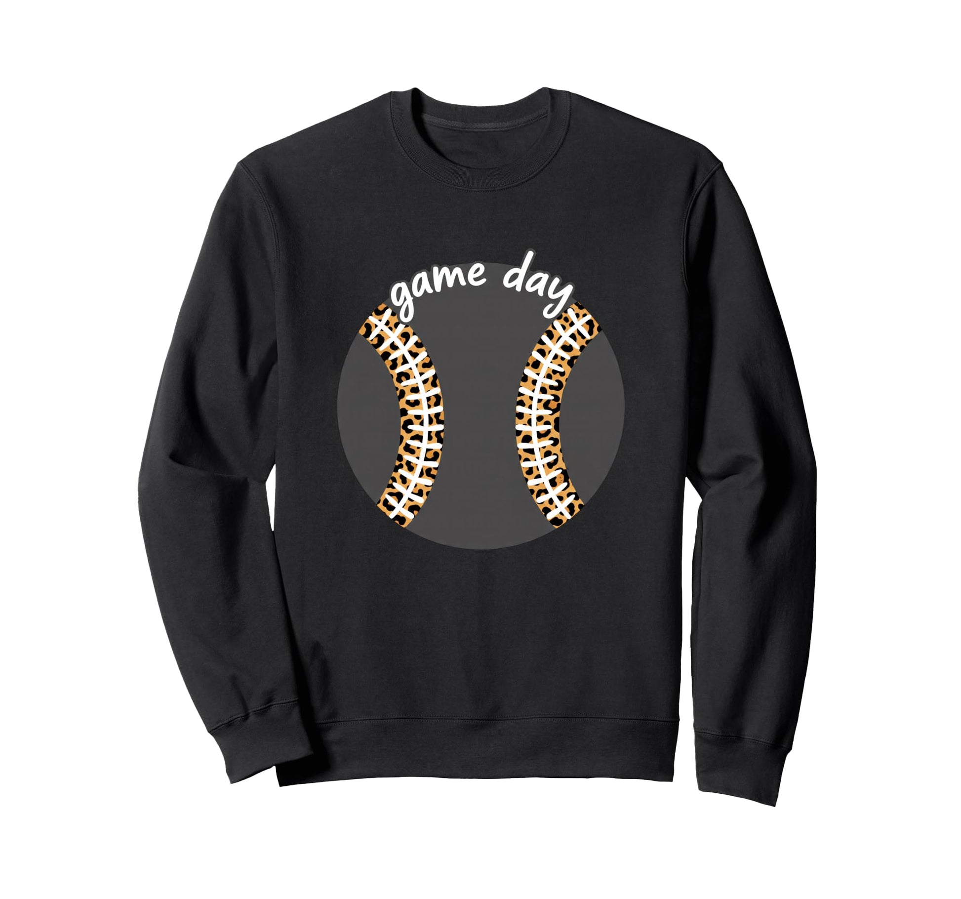 Game Day Baseball Mom Leopard Sweatshirt - Fun Novelty Design Men Women - T-Shirt, Sweatshirt, Hoodie
