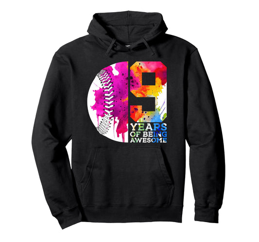 9 Years Being Awesome Baseball 9Th Hoodie - Graphic Print Men Women - T-Shirt, Sweatshirt, Hoodie