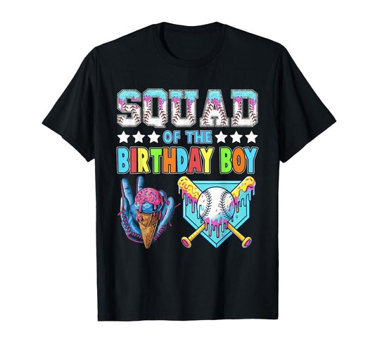 Baseball Ice Cream Drip Squad Birthday T-Shirt - Graphic Print for Adults - T-Shirt, Sweatshirt, Hoodie