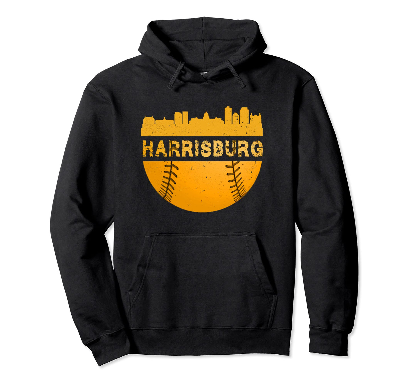 Harrisburg Baseball Cityscape Hoodie - Unique Graphic for Adults - T-Shirt, Sweatshirt, Hoodie