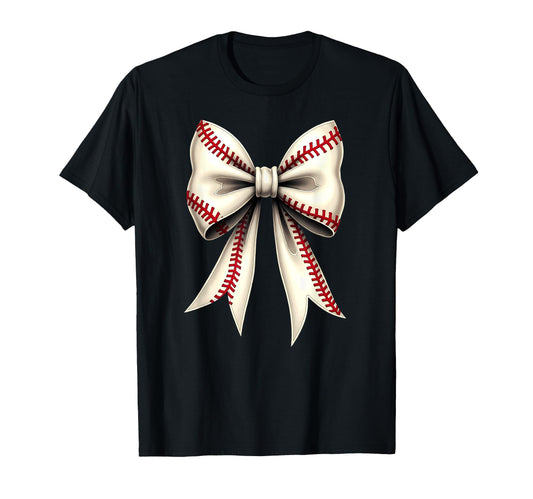 Baseball Coquette Bow Mommy T-Shirt - Novelty Apparel Unisex - T-Shirt, Sweatshirt, Hoodie