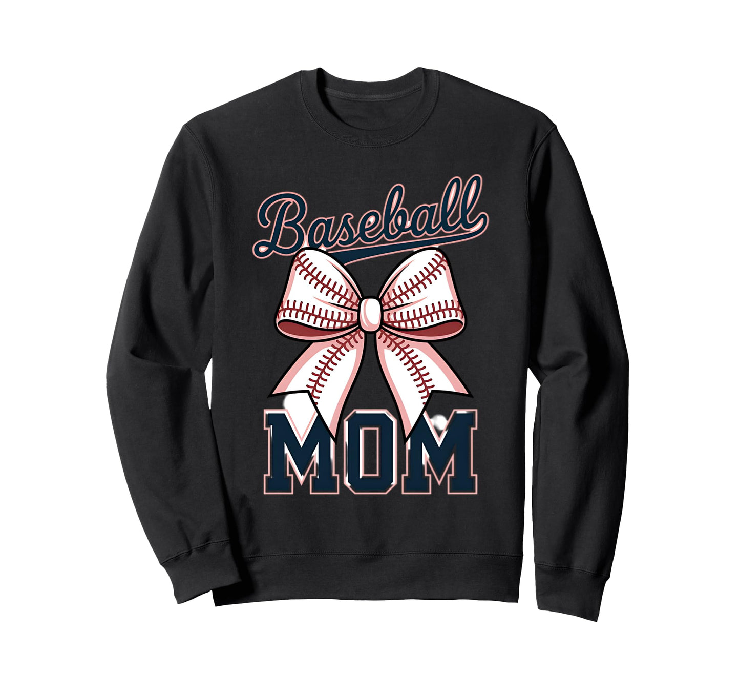 Baseball Mom Coquette Bow Sweatshirt - Unique Graphic Unisex - T-Shirt, Sweatshirt, Hoodie