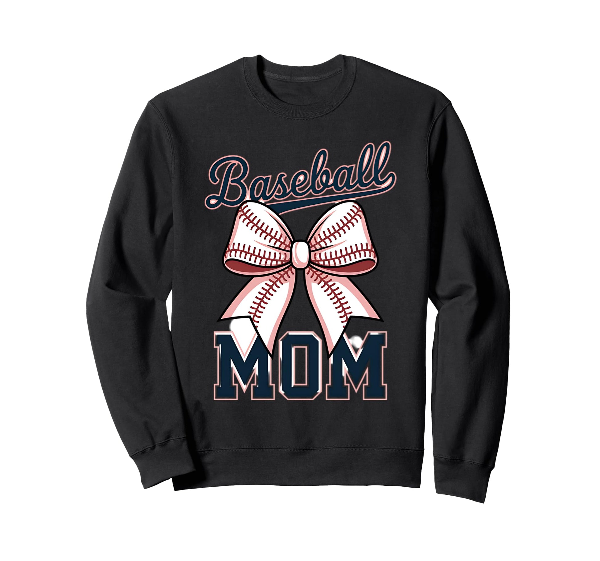 Baseball Mom Coquette Bow Sweatshirt - Unique Graphic Unisex - T-Shirt, Sweatshirt, Hoodie